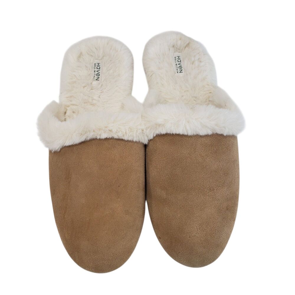 Haven Women's Leather Slippers, Size 10